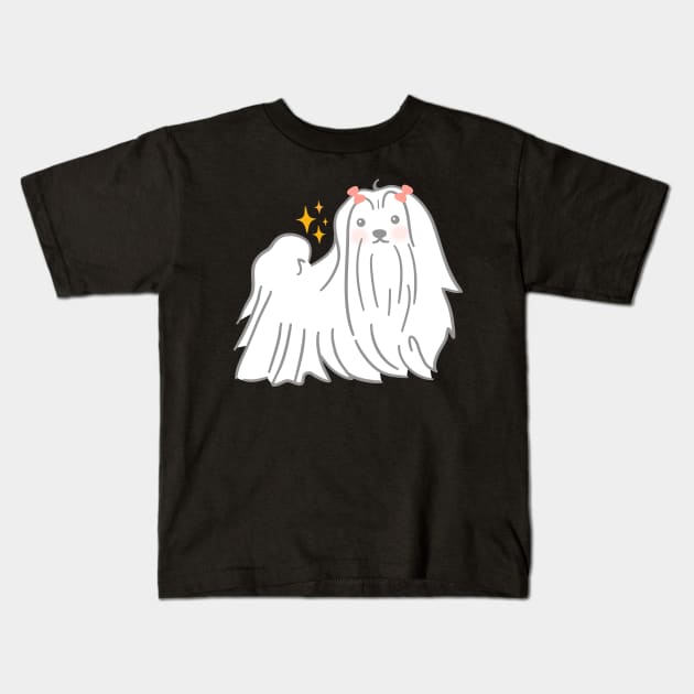 Maltese Dog Kids T-Shirt by Wlaurence